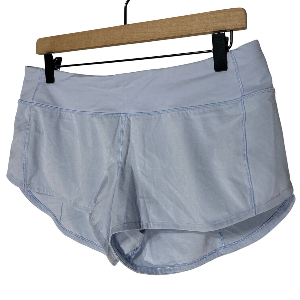 Lululemon Lined Athletic Shorts Light Blue Size 8 Reg EUC Yoga Running